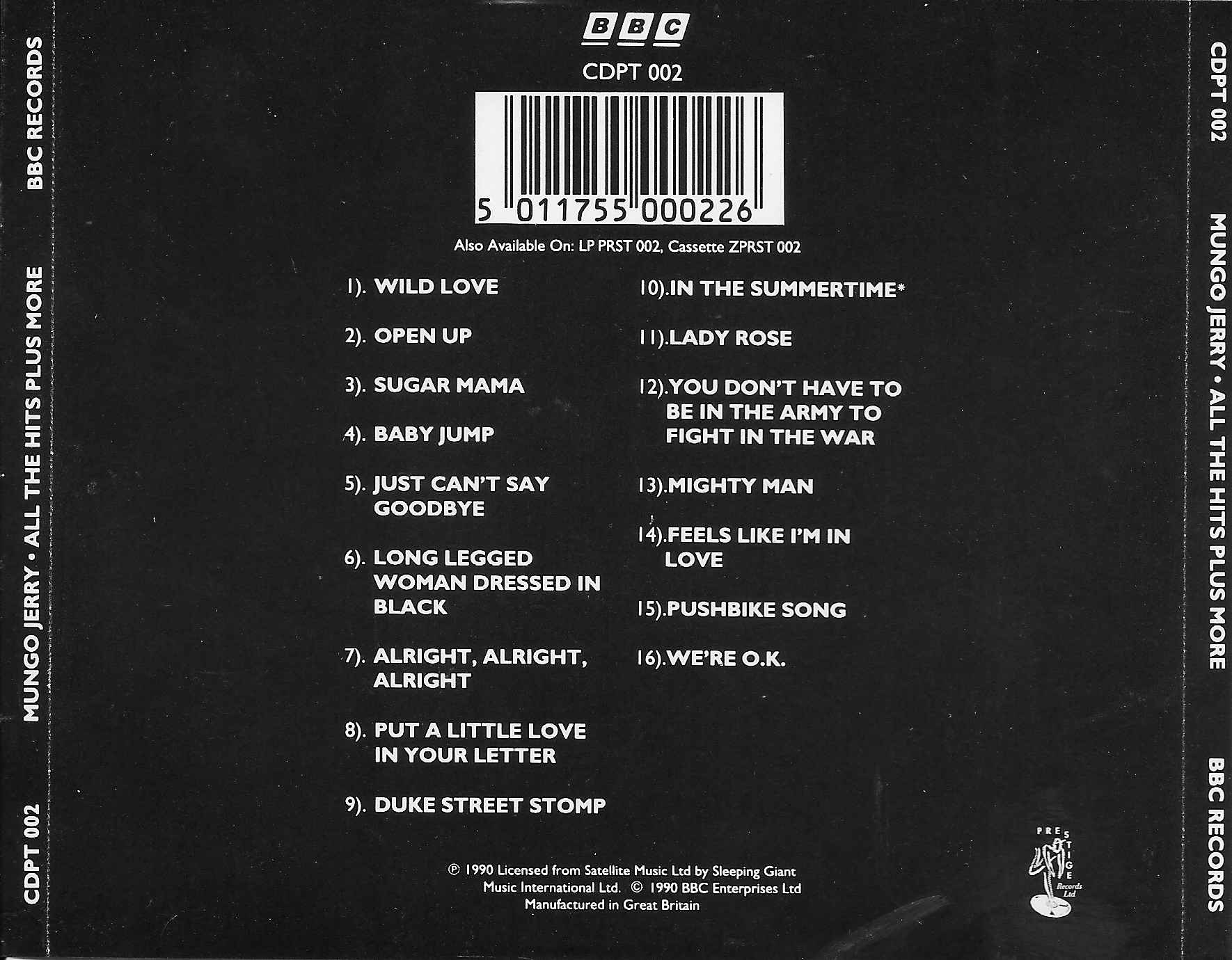 Back cover of CDPT 002